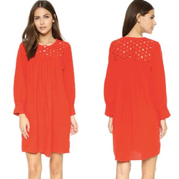 Madewell Eyelet Daybreak Dress in Tropical Coral - Picture 2 of 7